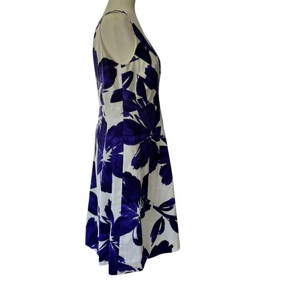 Jones New York Fit And Flare Purple Floral Sleeveless Midi Dress Sz 10 RN 54050 - Picture 5 of 9